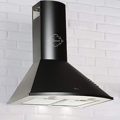 Abbildung von Gurari C 046 Dunstabzugshaube 60 cm in Schwarz Wandhaube Abzugshaube 1000m3/h Sehr Saugstark 3 Stufen Drückknöpfe Ablufthaube/Umlufthaube Kaminhaube Premium Marke