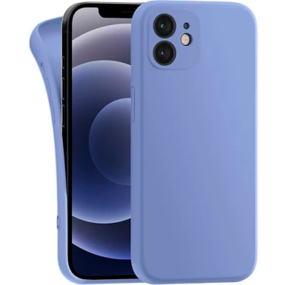 Abbildung von MyGadget Hülle Kompatibel mit iPhone 12 robuste Silikon Schutzhülle TPU Case Slim Silikonhülle Back Cover Kratzfest Handyhülle Matt Blau