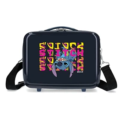Abbildung von Disney Stitch Naughty Face Down Blauer anpassbarer Kulturbeutel, 29 x 21 15 cm, starres ABS, 9,14 l, 0,8 kg