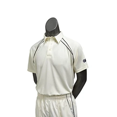 Abbildung von Gunn &amp; Moore Teknik Herren kurzärmeliges Cricketshirt Medium Beige Creme/Navy
