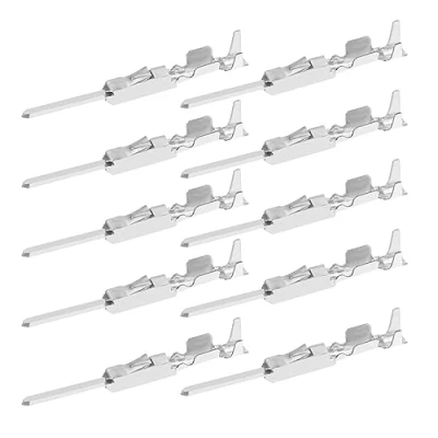 Abbildung von ECSiNG 50 Stück Mikro Timer Crimpkontakt N90764801 963716 1 Modell kompatibel mit VW BMW Verkabelung Crimp Reparatur Terminals Pins