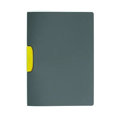 Abbildung von Durable Klemm Mappe Duraswing Color für 30 Blatt DIN A4, Beutel 5 Stück, anthrazit mit gelber Klemme, 230404