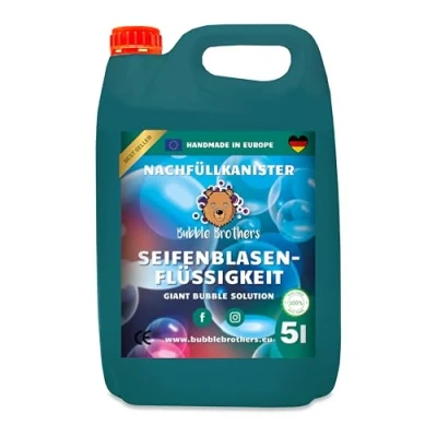Abbildung von Bubble Brothers 5L Seifenblasenflüssigkeit für Riesenseifenblasen &amp; Seifenblasen Premium Nachfüllkanister Kindergeburtstag Outdoor Spaß XXL unplatzbare