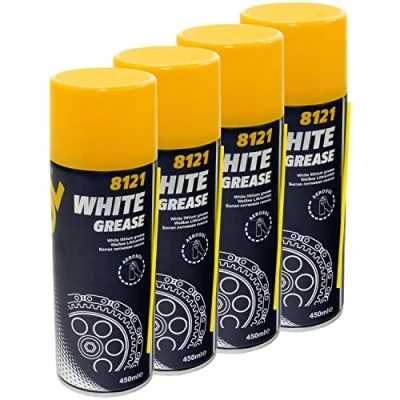 Abbildung von Kettenspray White Grease Sprühfett MANNOL 8121 4 X 450 ml