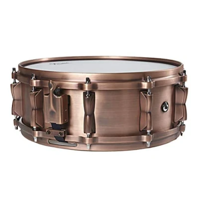 Abbildung von Fame FSC 50, 14&quot;x5&quot; Copper Snare Drum, Professionelle Kupfer Snare, Gussspannreifen, 1.2mm Kesselstärke, 10 Spannschrauben, Naturfarben, Satinierte Kessel Hardware, Warm, Erdig, Bassreich&quot;