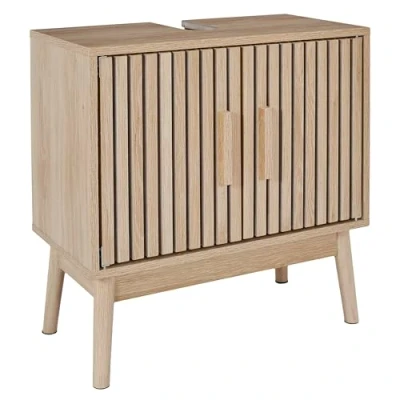 Abbildung von HOME DECO FACTORY, HD0222, Waschtischunterschrank, Modell Klaus, Natural Crush Collection, Möbel, Badezimmermöbel, 60 x 70 30 cm, Braun