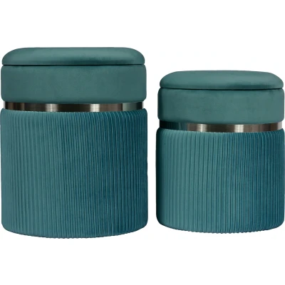 Abbildung von Hocker Zora 325 2er Set Petrol / Silber