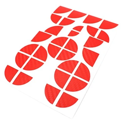 Abbildung von Finest Folia 4D Carbonfolie Emblem Ecken Aufkleber (K004 Rot)