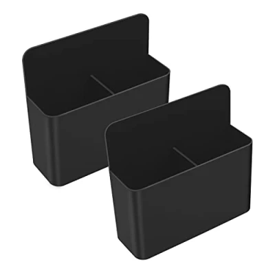 Abbildung von MoKo Magnetisch Markerhalterung, 2 Pack Magnet Ablage Whiteboard Stifthalter Schulbedarf für Schulleben Kühlschrank Schließfach und andere magnetische Oberflächen, Schwarz