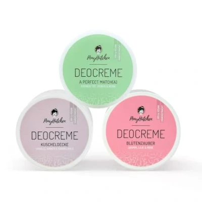 Abbildung von PonyHütchen 3 x 50 ml Set Naturkosmetik Deo Creme ohne Aluminiumsalze, natürliches Deo, vegan, Unisex