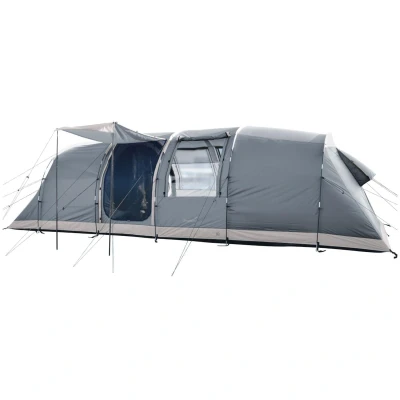 Abbildung von Skandika Tunnelzelt Casablanca 8 Sleeper Protect, Campingzelt, Familienzelt, wasserdicht, Personen: 8, 2 dunkle Schlafkabinen, eingenähter Zeltboden, 2m hoch, Moskitonetz