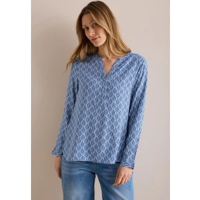 Abbildung von Cecil MIT Minimal Print Bluse, Damen, Größe: XXL, Blau