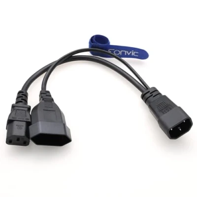Abbildung von Eonvic IEC320 C14 auf C13 Buchse Europäischer Standard Konvertierungskabel Splitter Adapterkabel 30 cm