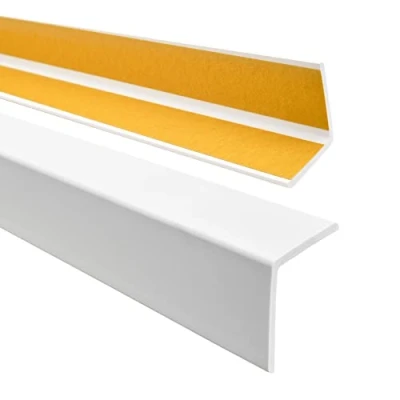 Abbildung von QUEST Winkelprofil 40x40mm Selbstklebendes PVC Gummi Kantenschutzprofil, Elastischer Eckschutz, Kunststoffwinkel für Kanten &amp; Ecken, Weiß, 200cm