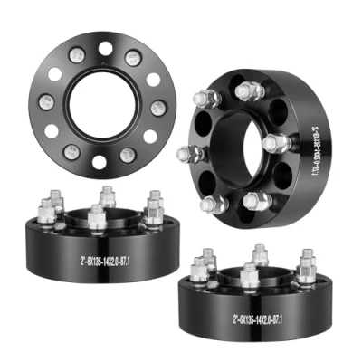 Abbildung von VEVOR Spurverbreiterungen, 2 Zoll 6 x 5,3 Radadapter, Radbolzen, geschmiedetes Distanzstück, 87,1 mm Bohrung, nabenzentrische M14 Bolzen