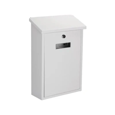 Abbildung von Perel Briefkasten Rio, Wandmontage oder freistehend, Namensschild, inkl. 2 Schlüssel, Abmessungen (H x B T) 39.5 27 10 cm, Weiß