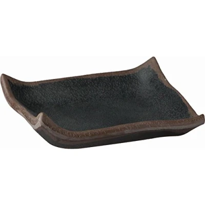 Abbildung von APS 84103 Tablett Marone, 14,5 x cm, Höhe 2 Melamin, schwarz mit braunem Rand
