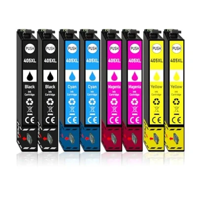 Abbildung von Druckerparadies 8er Multipack für Epson 405XL Tintenpatronen Set Tintenpatrone (8 tlg., WF 3820 3825 4820 4825 4830 7310 7830 7835 WF)
