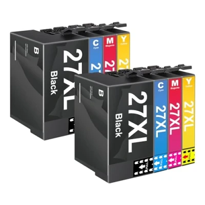 Abbildung von 27XL Multipack Druckerpatronen Kompatibel für Epson 27 XL Workforce WF 3620 3640 7110 7210 7610 7620 7710 7715 7720 (2 Schwarz, 2 Cyan, Magenta, Gelb)