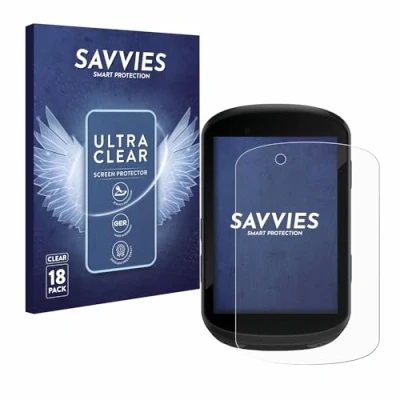 Abbildung von Savvies 18 Stück Schutzfolie für Garmin Edge 530 / 830 Displayschutz Folie Ultra Transparent