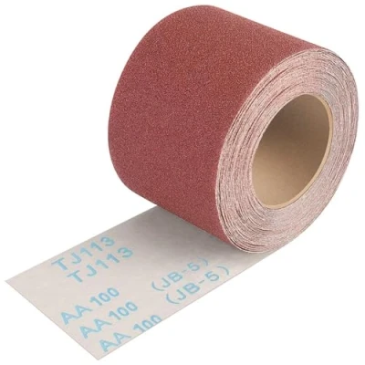 Abbildung von Shineboc Schleifpapier Rolle Körnung 100, 93 mm x 10 m Schleifleinen für Handschleifer zum Holz Metall