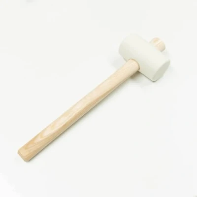 Abbildung von Bodenglück Gummihammer Weiß 450g Hartgummihammer mit Stiel, ⌀=55mm Verlegehammer zum Verlegen von Klick Vinyl &amp; Laminat