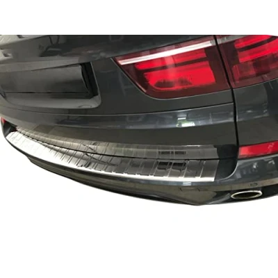 Abbildung von Ladekantenschutz Edelstahl CHROM kompatibel für BMW X5 E70 BJ 2006 2013 mit Abkantung premium Qualität von RECAMBO