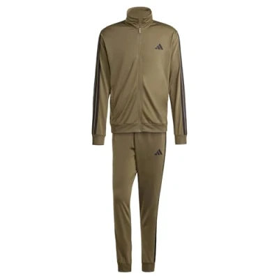 Abbildung von adidas Herren SPORTSWEAR BASIC 3 STRIPES TRICOT TRACKSUIT, Olive Strata, L Tall