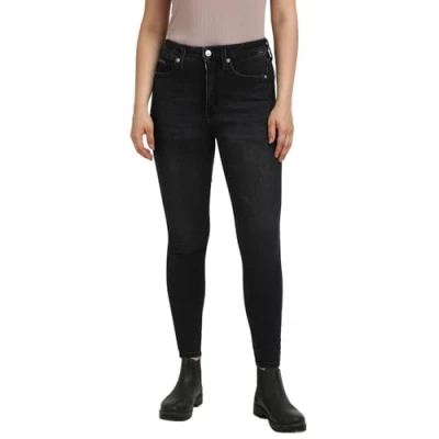 Abbildung von Calvin Klein Jeans HIGH Super Skinny Ankle Fit, Damen, Größe: 27, Denim black