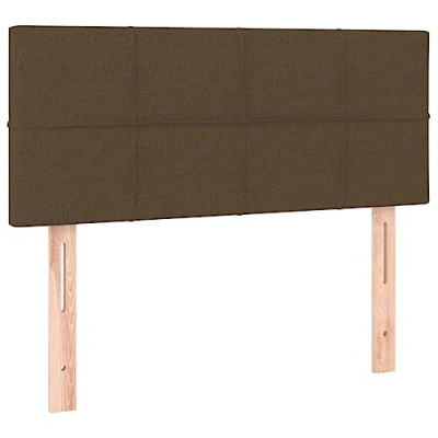 Abbildung von vidaXL Kopfteil, Bettkopfteil mit Holzbeinen, Höhenverstellbar Polsterkopfteil für Bett, Betthaupt Bettzubehör Schlafzimmer, Dunkelbraun 80x5x78/88cm Stoff