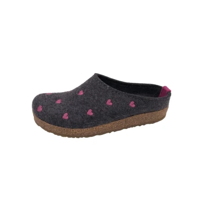 Abbildung von Haflinger Grizzly Cuoricino Hausschuh, Damen, Größe: 36, Anthrazit Schuhe