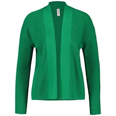 Abbildung von Gerry Weber Damen Offene Strickjacke Langarm, überschnittene Schultern unifarben Vibrant Green 46