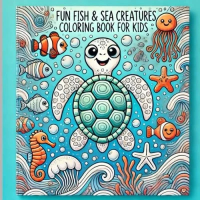 Abbildung von Fun Fish &amp; Sea Creatures coloring book for Kids: kids