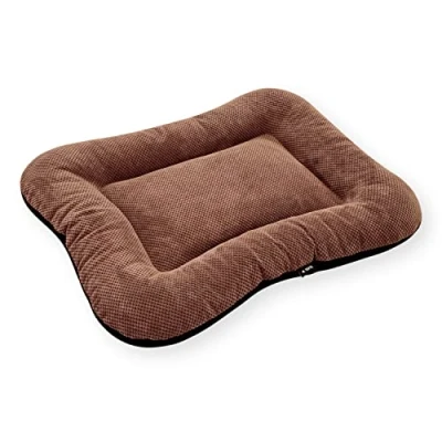 Abbildung von 4L Textil KLEO Kuscheliges Hundebett große Hunde Hundekissen flauschig Bezug abnehmbar und waschbar Hundekorb Hundekörbchen gemütliches Haustierbett (XL 130x110 cm, Dots Braun(Mit Reißverschluss))