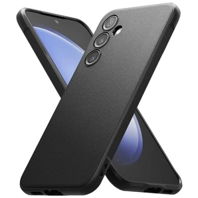 Abbildung von Ringke Onyx Case Kompatibel mit Samsung Galaxy S23 FE Hülle, [Fester Griff] rutschfest Schlankes Slim Fit Einzigartige Textur TPU Robuste Stoßfeste Anti Kratzer Handyhülle Black