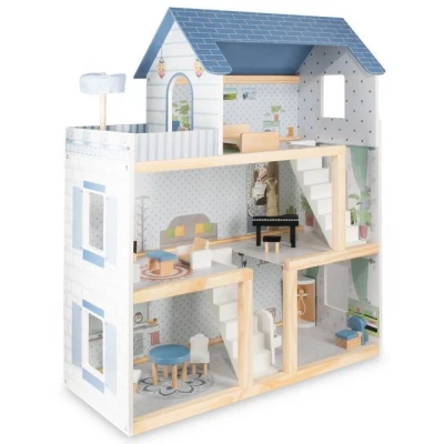 Abbildung von COIL Puppenhaus Holzpuppenhaus, Spielzeugset mit Möbeln und Zubehör, Großes Spielhaus, 3 Etagen, Höhe: 78 cm, für Kinder ab Jahren