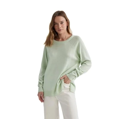 Abbildung von DeFacto Damen Strickmode Stilvolle Strickpullover Blusen &amp; Tuniken für Auswahl an Pullover Feinstrickpullover Strickjacken und Pulli