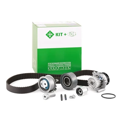 Abbildung von INA 530 0463 30 Wasserpumpe + Zahnriemensatz mit VOLKSWAGEN: Touran I, Passat B6 Variant, Golf 5 Schrägheck, SKODA: Superb II Kombi