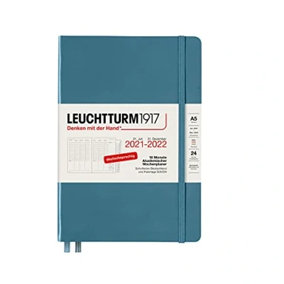 Abbildung von Leuchtturm1917 363657 Akademischer Wochenplaner 18 Monate Medium (A5) 2022, Stone Blue, Deutsch