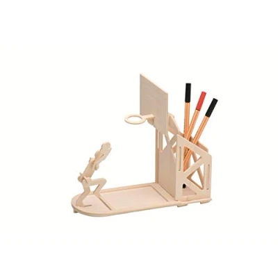 Abbildung von Pebaro 3D Puzzle Holzbausatz Stiftehalter Basketball, 840/3, 16 Puzzleteile
