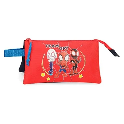 Abbildung von Marvel Spidey and Friends Dreifaches rotes Federmäppchen, 22 x 12 5 cm, Polyester