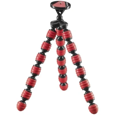 Abbildung von Cullmann Alpha 380 Mobile Flexibles Ministativ mit Smartphone Halterung, rot, Tragfähigkeit 1,5 kg, 267g leicht, (30 cm), 50035