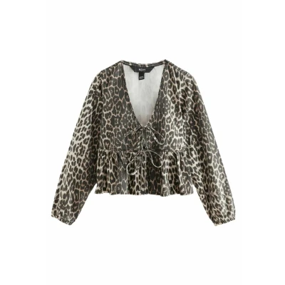 Abbildung von Next Regular FIT Front Smock Bluse, Damen, Größe: 36, Leopard animal
