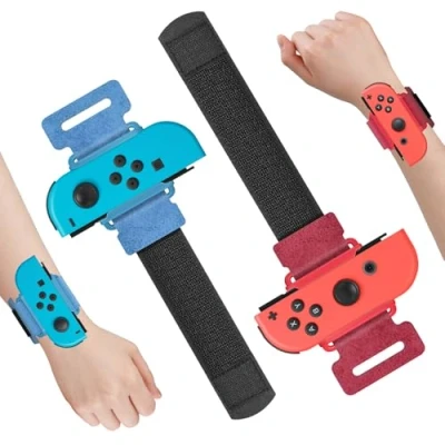 Abbildung von FASTSNAIL 2 Pack Armband Kompatibel mit Switch Just Dance 2025/2024/2023/2022/2021, Armbänder Nintendo &amp;OLED Modell,Zubehör JoyCon(Blau und Rot)