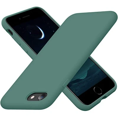 Abbildung von Cordking Designed for iPhone SE Case 2022/2020, 7 8 Case, Silicone Ultra Slim Shockproof Phone with [Soft Microfiber Lining], 4.7 inch,Midnight Green