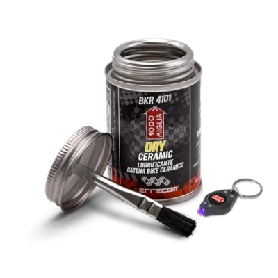 Abbildung von Errecom 1000 Miglia BKR 4101 DRY Fahrradkette KERAMIK Schmiermittel für trockene und staubige Straßenbedingungen 120ml, fluoreszierende duftende Formel, All In One Dose mit Pinsel enthalten