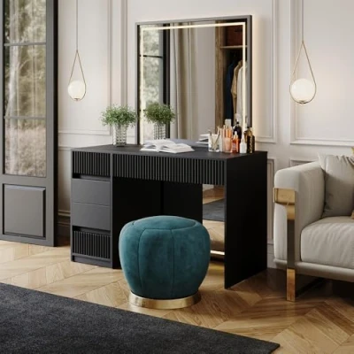 Abbildung von Vicco Schminktisch Omira, Schwarz, 120 cm ohne Spiegel