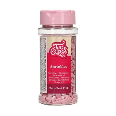 Abbildung von FunCakes Baby Füßchen Mädchen: Kuchenstreusel, guter Geschmack, perfekt zum Dekorieren von Kuchen, Cupcake Streusel. 55 g.