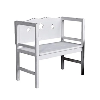 Abbildung von Holzbank Shabby chic Sitzbank Sterne Gartenbank Küchenbank Vintage Bank mxa044 Palazzo Exklusiv