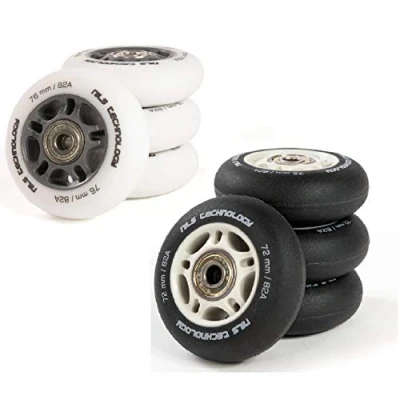 Abbildung von NILS EXTREME PU 80x24 82A BLACK MATTE (4 Stück) + ABEC 9 (8 SET